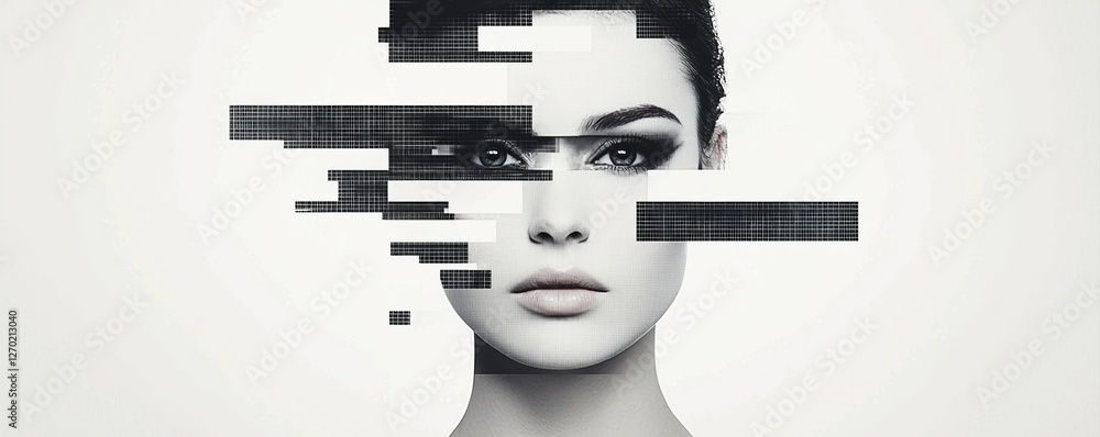 Poster digital art concepts. digital art blending human features with abstract elements.