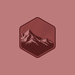 Mountain logo design inspiration, Mountain illustration, outdoor adventure . Vector graphic print for t shirt and other uses