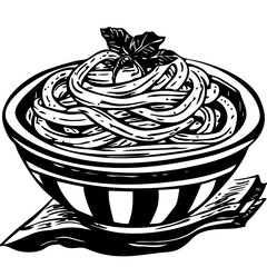 Carbonara, Gourmet Sketch: Hand-Drawn Inspired Vector Food Art