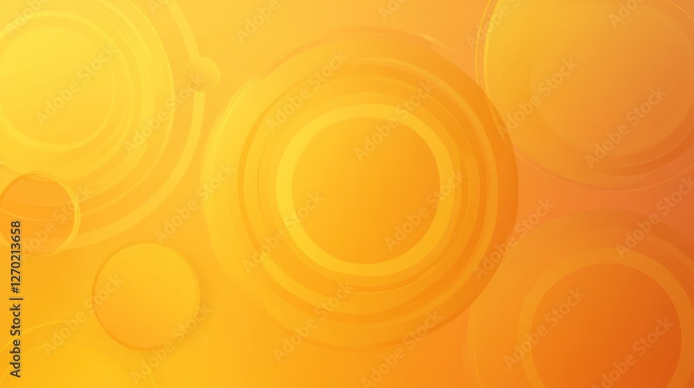 Aufkleber abstract gradient background with circle elements in warm orange tones