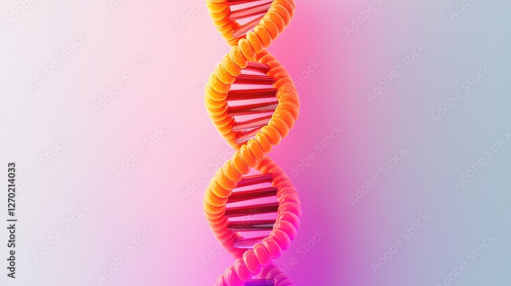 Poster digital art concepts. colorful dna helix with a gradient background design.