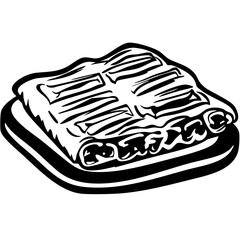 enchilada, Doodle Food Illustrations: Hand-Sketched Vector Art for Branding, isolated, No background