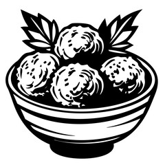 Falafel, Doodle Food Illustrations: Hand-Sketched Vector Art for Branding, isolated, No background