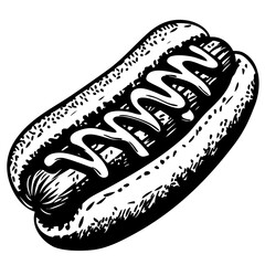 Hot dog, Doodle Food Illustrations: Hand-Sketched Vector Art for Branding, isolated, No background