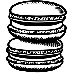 Macarrons, Chalkboard Food Drawings: Minimalist Ink Illustrations for Retro Menus
