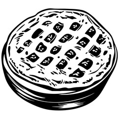 naan, Retro-Style Food Engravings: Modern Vector Designs with Classic Aesthetic