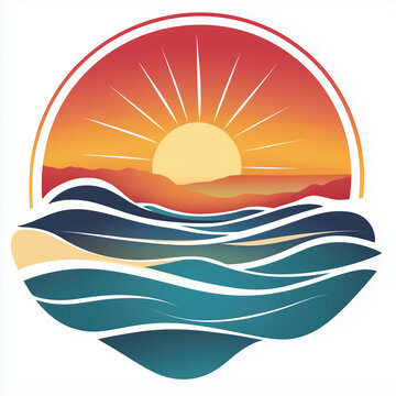 Indiana dunes national park sunset illustration graphic design
