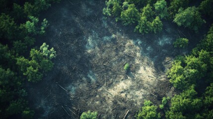 Devastating Deforestation: Trees being cleared in a forest
