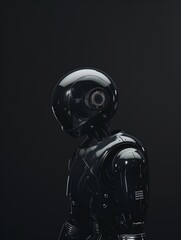 Sci-fi robot on a dark background