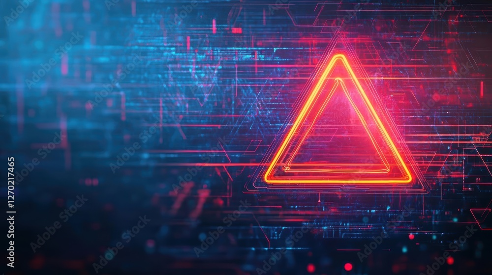 Poster a vibrant neon triangle illuminating a dark background creating an intriguing and modern visual cont