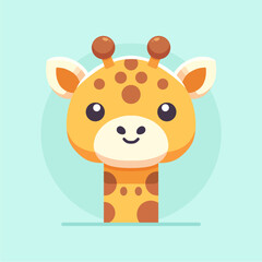 Giraffe with a blue background. © AsgaCreative