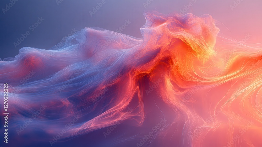 Poster abstract colorful fluid waves with beautiful motion and depth