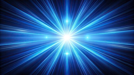 Obraz premium Abstract Blue Light Rays, Radiating Energy, Bright Blue, Glowing, Cosmic Background, Digital Art, Abstract Background, Blue Light, Light Rays, Energy, Power, Burst, Abstract Design