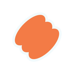 Playful abstract bubble sticker. Modern icon shape with minimal design elements. Unique graphic, brutalism style, and contemporary aesthetic. Ideal for trendy projects or decorative purposes.