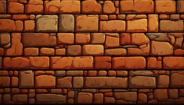 Stylized cartoon brick texture, soft shading and rounded edges