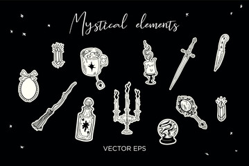 Mystical Symbols Set. Perfect for tattoos, prints, branding, and spiritual designs.