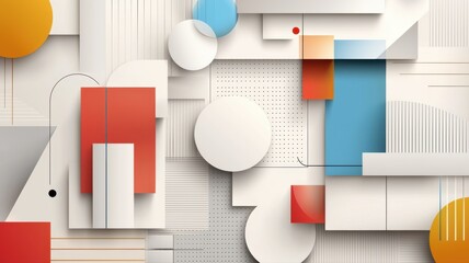 Abstract geometric background with colorful shapes and patterns. Modern art design for visual projects.