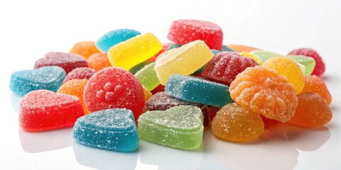 Colorful Gummy Candies Isolated on Transparent Background - Vibrant Treats for Sweet Tooth Lovers, Perfect for Candy Lovers and Sweet Treat Photography