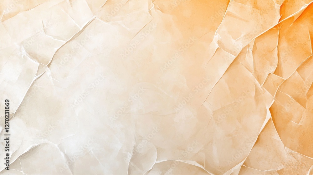 Poster abstract textured paper background with soft orange gradient, crumpled surface design.