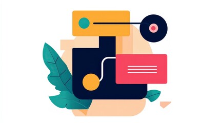 Abstract geometric design with vibrant colors and shapes for artistic inspiration