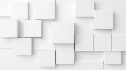 Obraz premium Abstract white geometric 3D squares background, modern minimalist texture.