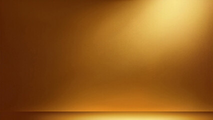 Obraz premium A radiant gold gradient background with a soft, glowing light source emanating from the upper right corner, casting a subtle shadow on the lower portion.