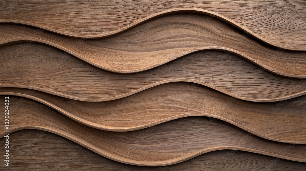 Poster abstract wooden waves create an elegant textured background in soft brown tones for creative design 