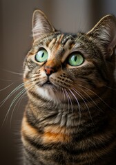 Fototapeta premium Stunning Green Eyed Cat Portrait Photography