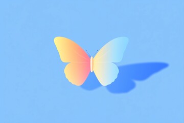Blue butterfly, minimalist, abstract design