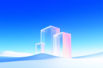 Square on a blue background, minimalist, abstract design