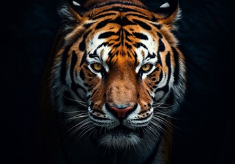 Naklejka premium Majestic Tiger Portrait Powerful Wildlife Photography