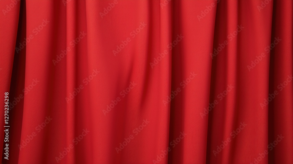 Poster a vibrant red curtain with subtle texture, creating an elegant backdrop that enhances the ambiance o