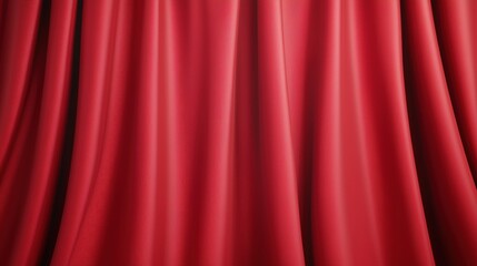 A rich, textured red curtain drapes elegantly, creating an inviting atmosphere and adding a touch of luxury to any space.