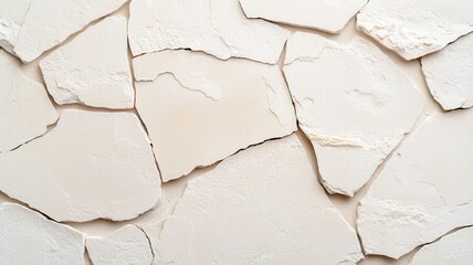 Close-up of textured beige stone wall with irregular patterns, ideal for architectural backgrounds.