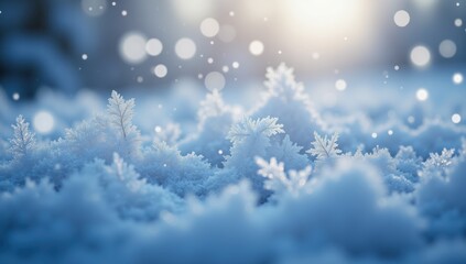 Frosty Ice Crystals in Winter Wonderland with Magical Effects