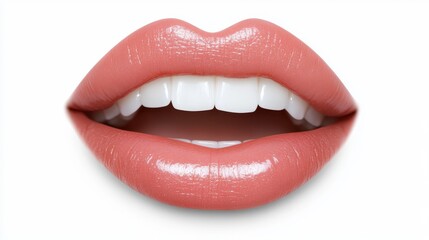 Obraz premium Closeup of glossy lips, a study of natural beauty and subtle enhancement in minimalist setting
