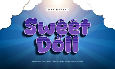 sweet doll editable text effect with a play and kids text style