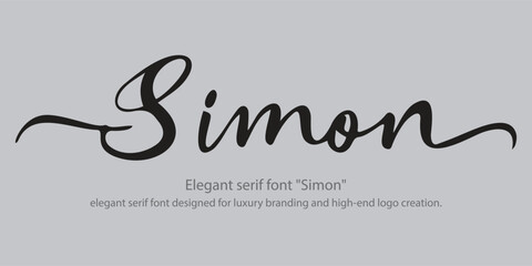 "Simon" – an elegant serif font designed for luxury branding and high-end logo creation. This refined typeface blends classic minimalism with modern sophistication