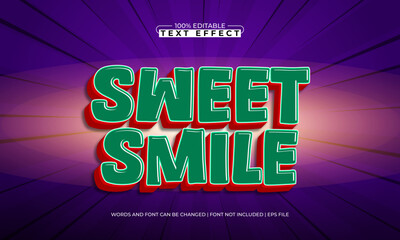 sweet smile editable text effect with a sweet and play text style