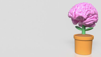 The Brain tree in plant for Business or idea concept  3d Rendering.