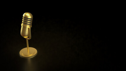 Microphone for  podcast or Radio live concept 3d Rendering.