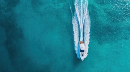 Boat Sailing on a Turquoise Sea