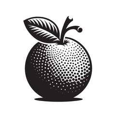 Halftone Orange with Leaf.