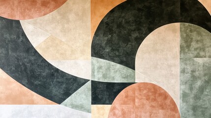 Textured Geometric Abstraction in Earth Tones - Artistic Backdrop