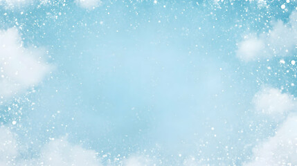 Obraz premium Winter sky, snowy clouds, light blue background, winter holidays