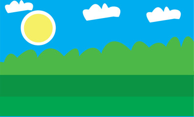 Fototapeta premium vector illustration of a summer landscape