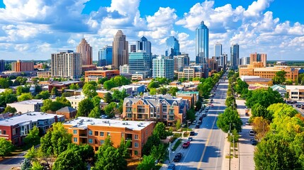 Fototapeta premium Austin, Texas Skyline Aerial View - Aerial Photography
