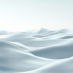 Fototapeta premium A serene landscape featuring soft, rolling white waves under a pale sky. The minimalistic scene evokes a sense of calm and tranquility, ideal for relaxation and meditation themes.