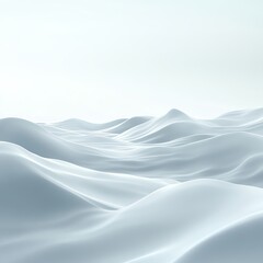 Fototapeta premium A serene white landscape featuring soft undulating hills, creating a calm and tranquil atmosphere