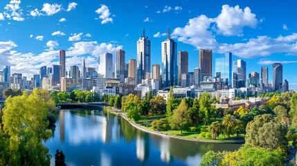 Melbourne Skyline, River, Cityscape - Cityscapes